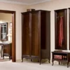 Casa Padrino Luxus Jugendstil Schuhschrank Dunkelbraun 80 x 42,5 x H. 48 cm - Kleiner Massivholz Flurschrank - Barock & Jugendstil Garderoben Möbel