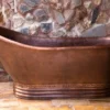 Casa Padrino Luxus Jugendstil Kupfer Badewanne 170 x 84 x H. 81 cm - Freistehende Retro Badewanne - Rustikale Kupfer Badezimmer Möbel