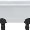 Casa Padrino Luxus Jugendstil Badewanne Weiß / Schwarz 150 x 75 x H. 63,5 cm - Freistehende Retro Acryl Badewanne - Retro Badezimmer Möbel