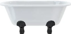 Casa Padrino Luxus Jugendstil Badewanne Weiß / Schwarz 150 x 75 x H. 63,5 cm - Freistehende Retro Acryl Badewanne - Retro Badezimmer Möbel