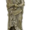 Casa Padrino Luxus Jugendstil Bronze Skulptur Beethoven Bronzefarben / Schwarz 7,4 x 6,5 x H. 17,1 cm - Bronzefigur mit Marmorsockel - Dekofigur - Deko Accessoires