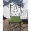 Casa Padrino Luxus Jugendstil Schmiedeeisen Gartenstuhl mit Sitzkissen Schwarz / Grün H. 105 cm