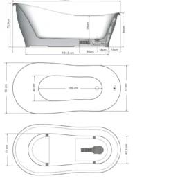 Casa Padrino Luxus Jugendstil Badewanne Weiß 170 x 80 x H. 70,5 cm - Freistehende Retro Antik Badewanne - Badezimmer Möbel