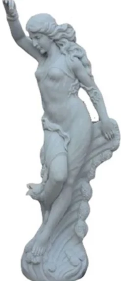 Casa Padrino Luxus Jugendstil Marmor Deko Skulptur Dame Weiß - Garten Deko Figur - Terrassen Deko Figur - Barock & Jugendstil Garten Deko Accessoires