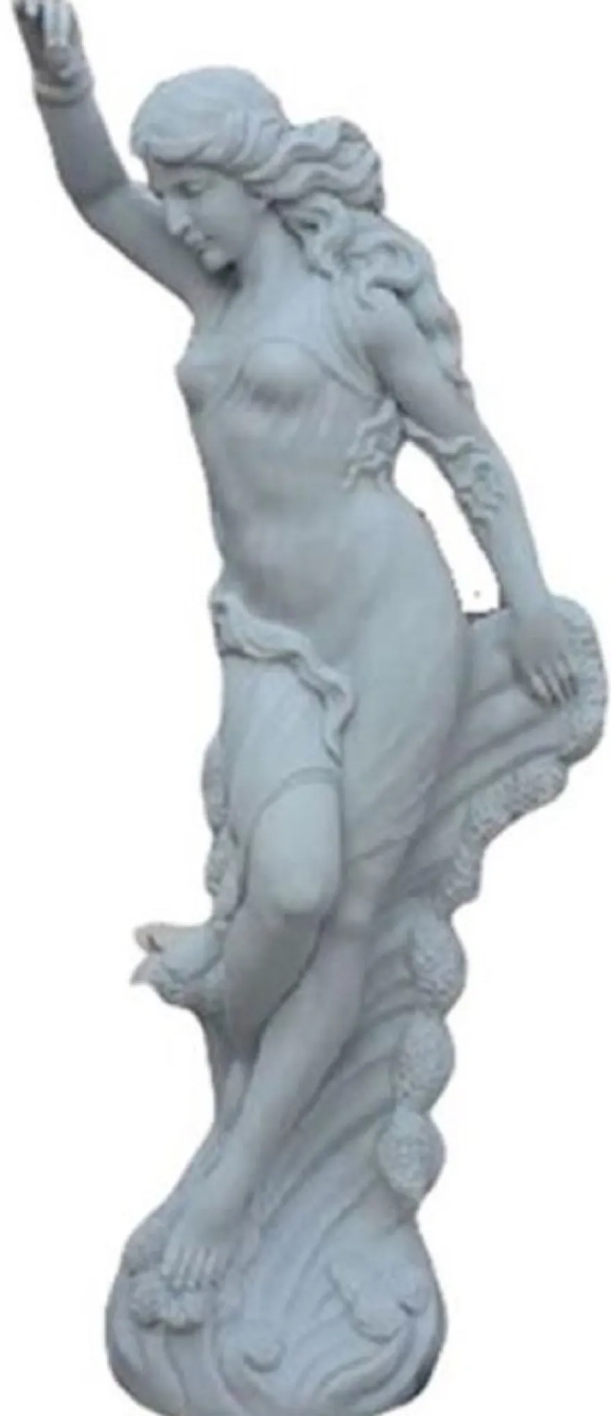 Casa Padrino Luxus Jugendstil Marmor Deko Skulptur Dame Weiß - Garten Deko Figur - Terrassen Deko Figur - Barock & Jugendstil Garten Deko Accessoires