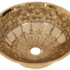 Casa Padrino Luxus Jugendstil Waschbecken Schale Rosegold Ø 41,5 x H. 15,5 cm - Rundes Retro Messing Waschbecken - Badezimmer Accessoires - Luxus Jugendstil Badezimmer Zubehör