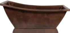 Casa Padrino Luxus Jugendstil Kupfer Badewanne 170 x 76 x H. 76 cm - Freistehende Retro Badewanne - Rustikale Badezimmer Möbel