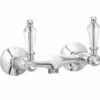 Casa Padrino Luxus Jugendstil Aufputz- Brausebatterie mit Kristallglas Silber - Made in Italy