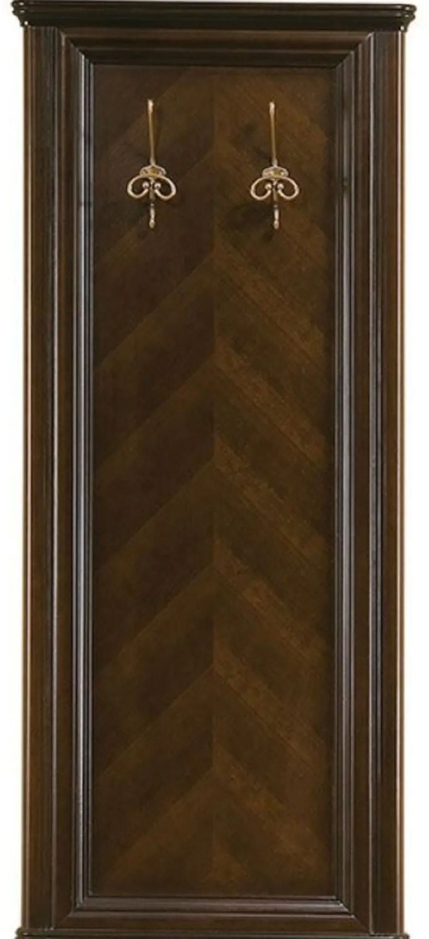Casa Padrino Luxus Jugendstil Wandgarderobe Dunkelbraun 63,6 x 6,5 x H. 151 cm - Elegante Massivholz Wand Garderobe mit 2 Kleiderhaken - Garderoben Möbel - Schlafzimmer Möbel - Hotel Möbel