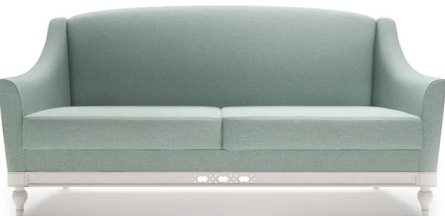 Casa Padrino Luxus Jugendstil 3er Sofa Mintgrün / Weiß 185 x 90 x H. 96 cm - Luxus Qualität