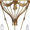 Casa Padrino Luxus Jugendstil Wandleuchte Heißluftballon Rostfarben / Antik Gold 31 x 19 x H. 78 cm - Barock & Jugendstil Wohnzimmer Wandleuchten