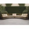 Casa Padrino Luxus Jugendstil Schmiedeeisen Sofa Gold / Creme 435 cm - Hotel & Garten Sofa