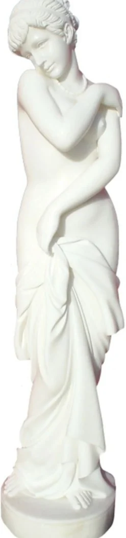 Casa Padrino Luxus Jugendstil Marmor Skulptur Frau Weiß H. 180 cm