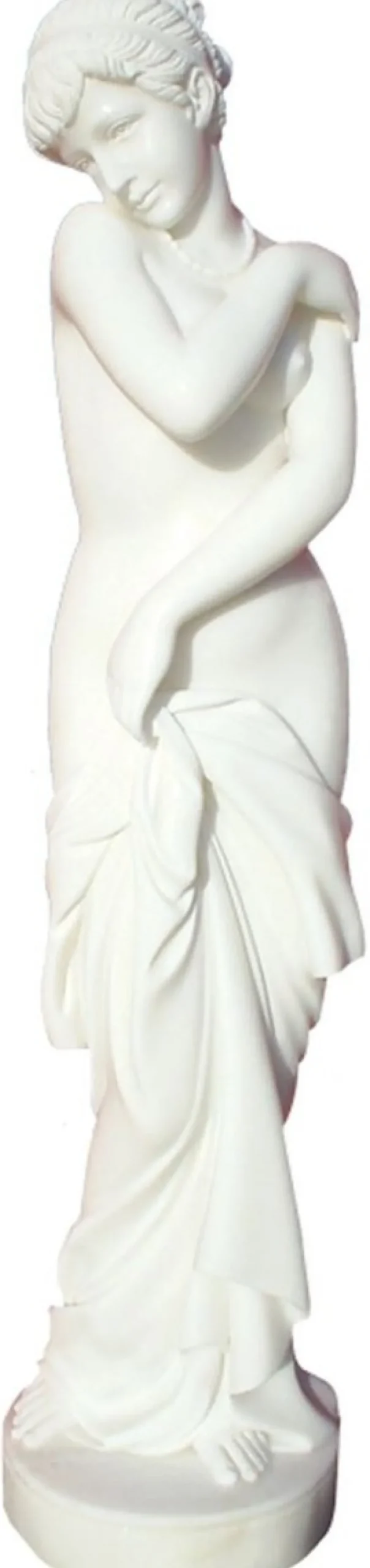 Casa Padrino Luxus Jugendstil Marmor Skulptur Frau Weiß H. 180 cm