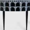 Casa Padrino Luxus Jugendstil Mahagoni Schreibtisch mit 10 Schubladen Schwarz / Silber / Grau / Weiß 144 x 79 x H. 91 cm - Halbrunder Bürotisch - Büromöbel - Luxus Qualität