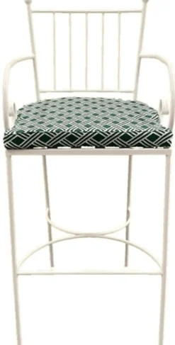 Casa Padrino Luxus Jugendstil Schmiedeeisen Barstuhl mit Armlehnen Weiß / Grün H. 117 cm
