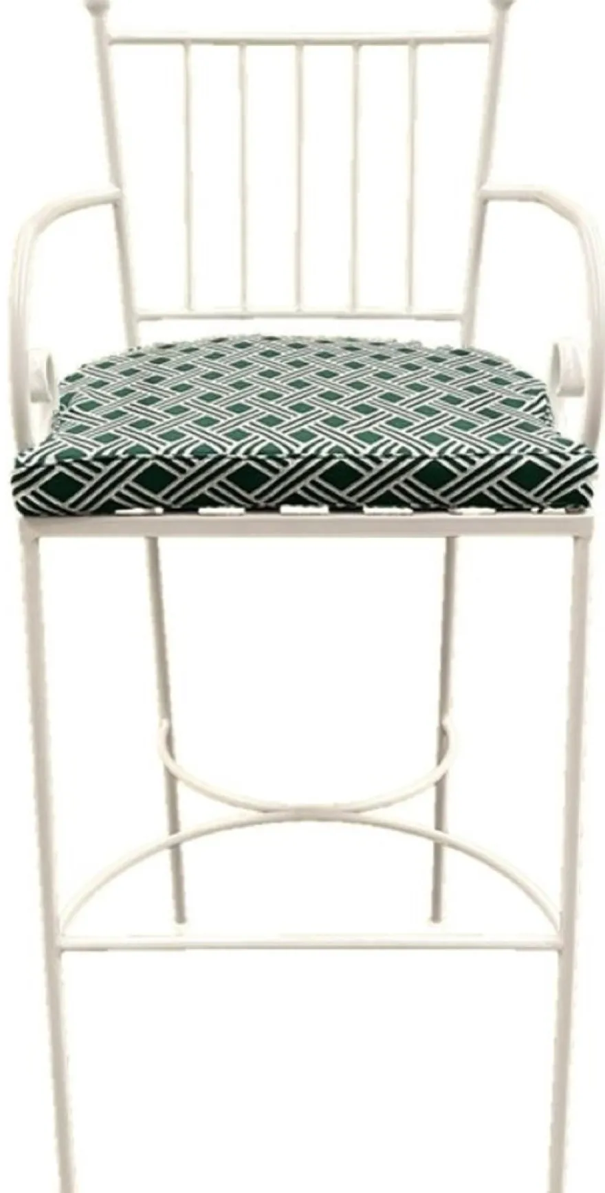 Casa Padrino Luxus Jugendstil Schmiedeeisen Barstuhl mit Armlehnen Weiß / Grün H. 117 cm