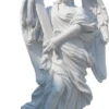Casa Padrino Luxus Jugendstil Marmor Deko Skulptur Engel Weiß H. 160 cm - Prunkvolle Garten Marmor Deko Figur - Barock & Jugendstil Garten Marmor Deko Skulpturen - Edel & Prunkvoll