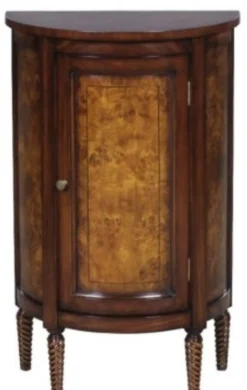 Casa Padrino Luxus Jugendstil Kommode Hellbraun / Braun 51 x 28 x H. 82 cm - Kleiner Halbrunder Schrank mit Tür