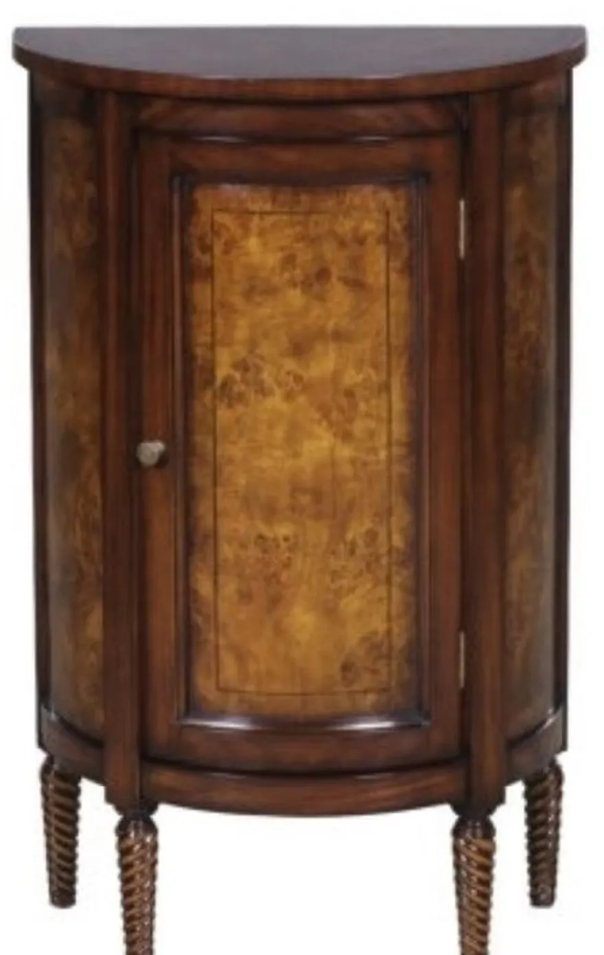 Casa Padrino Luxus Jugendstil Kommode Hellbraun / Braun 51 x 28 x H. 82 cm - Kleiner Halbrunder Schrank mit Tür