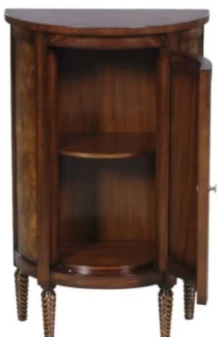 Casa Padrino Luxus Jugendstil Kommode Hellbraun / Braun 51 x 28 x H. 82 cm - Kleiner Halbrunder Schrank mit Tür