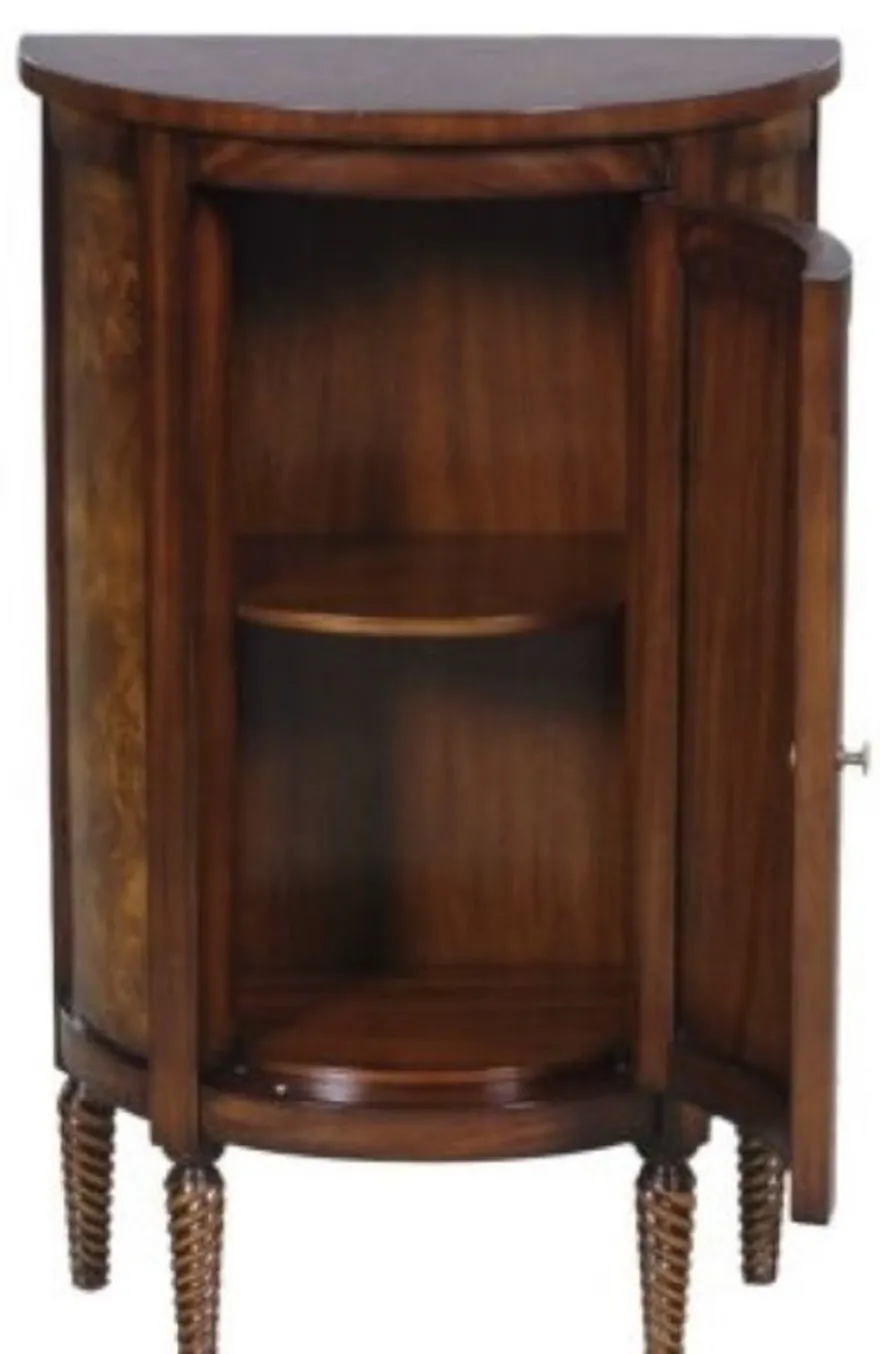Casa Padrino Luxus Jugendstil Kommode Hellbraun / Braun 51 x 28 x H. 82 cm - Kleiner Halbrunder Schrank mit Tür
