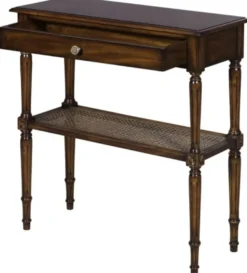 Casa Padrino Luxus Jugendstil Mahagoni Konsolentisch mit Schublade Dunkelbraun 71 x 28 x H. 76 cm - Konsole im französichen Jugendstil