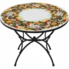 Casa Padrino Luxus Jugendstil Garten Esstisch Weiß / Bunt / Schwarz Ø 120 cm - Gastronomie & Garten Möbel - Made in Italy