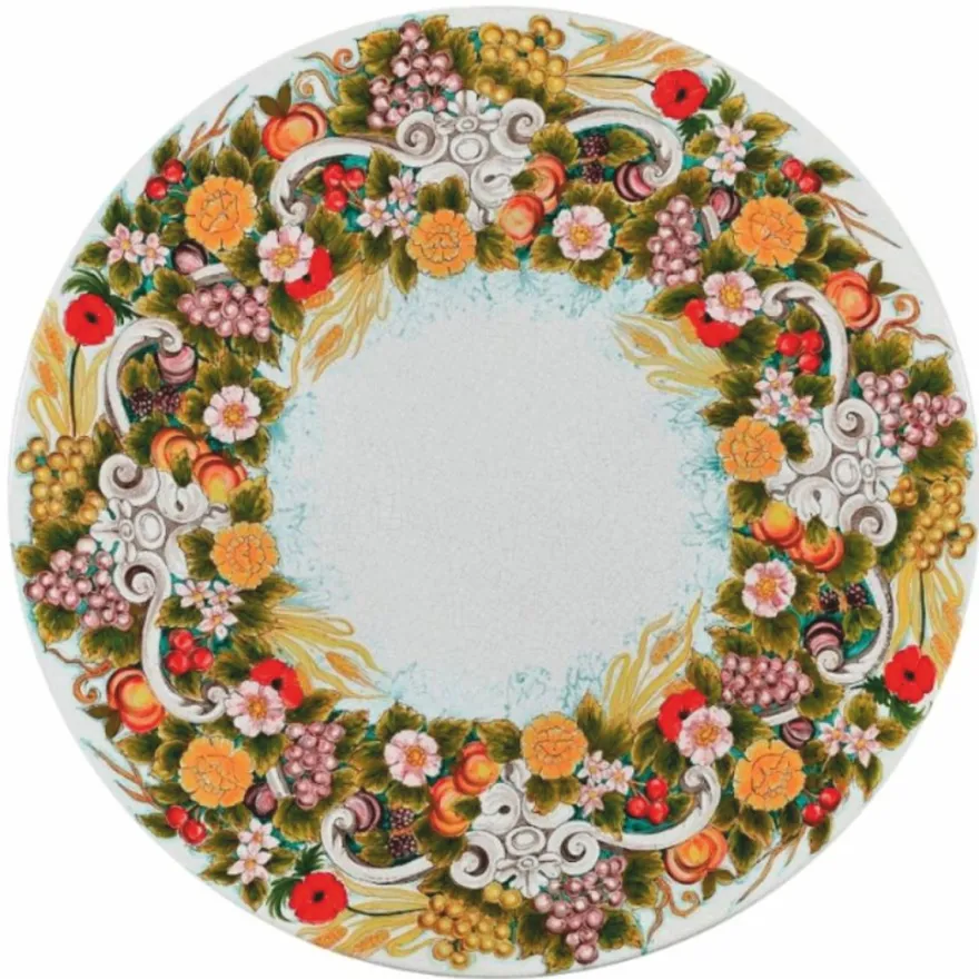 Casa Padrino Luxus Jugendstil Garten Esstisch Weiß / Bunt / Schwarz Ø 120 cm - Gastronomie & Garten Möbel - Made in Italy
