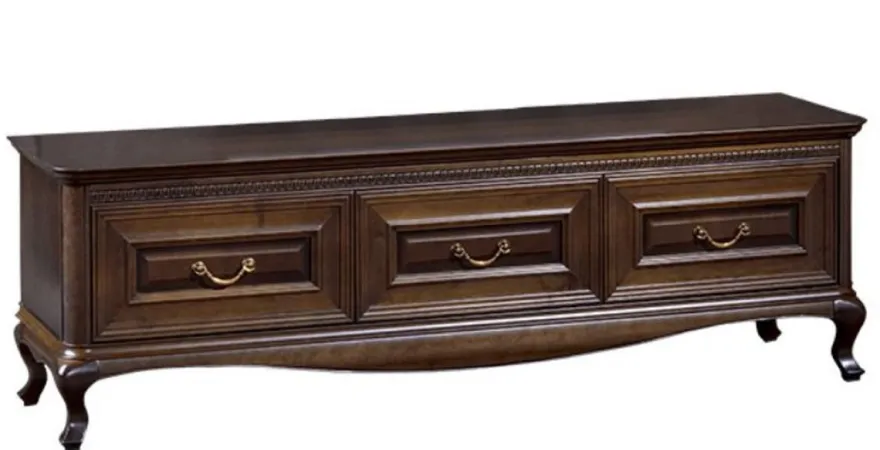 Casa Padrino Luxus Jugendstil Sideboard Dunkelbraun 165,9 x 45,6 x H. 52 cm - Fernsehschrank mit 3 Schubladen - Wohnzimmermöbel