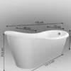 Casa Padrino Luxus Jugendstil Badewanne Schwarz / Weiß 170 x 80 x H. 70,5 cm - Freistehende Retro Antik Badewanne - Badezimmer Möbel