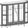 Casa Padrino Luxus Jugendstil Schlafzimmerschrank Dunkelbraun 256,8 x 63,5 x H. 206 cm - Massivholz Kleiderschrank mit 5 Türen und 3 Schubladen - Barock & Jugendstil Schlafzimmer Möbel