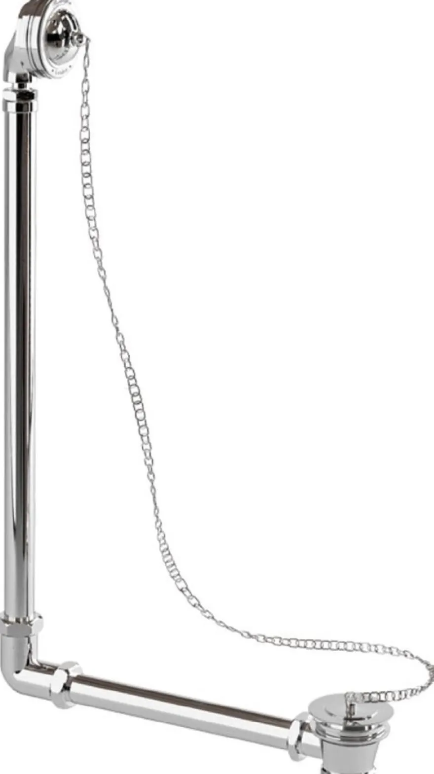 Casa Padrino Luxus Jugendstil Badewannen Ablauf Silber 31,8 x H. 56,3 cm - Messing Badewannen Ablauf mit Stöpsel & Kette für freistehende Badewannen - Barock & Jugendstil Badezimmer Zubehör