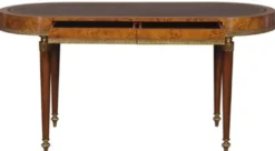 Casa Padrino Luxus Jugendstil Schreibtisch mit 2 Schubladen Hellbraun / Braun 160 x 68 x H. 77 cm - Luxus Büromöbel