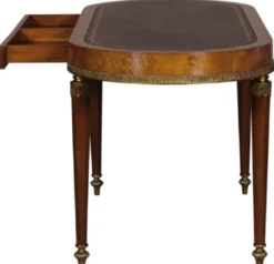 Casa Padrino Luxus Jugendstil Schreibtisch mit 2 Schubladen Hellbraun / Braun 160 x 68 x H. 77 cm - Luxus Büromöbel