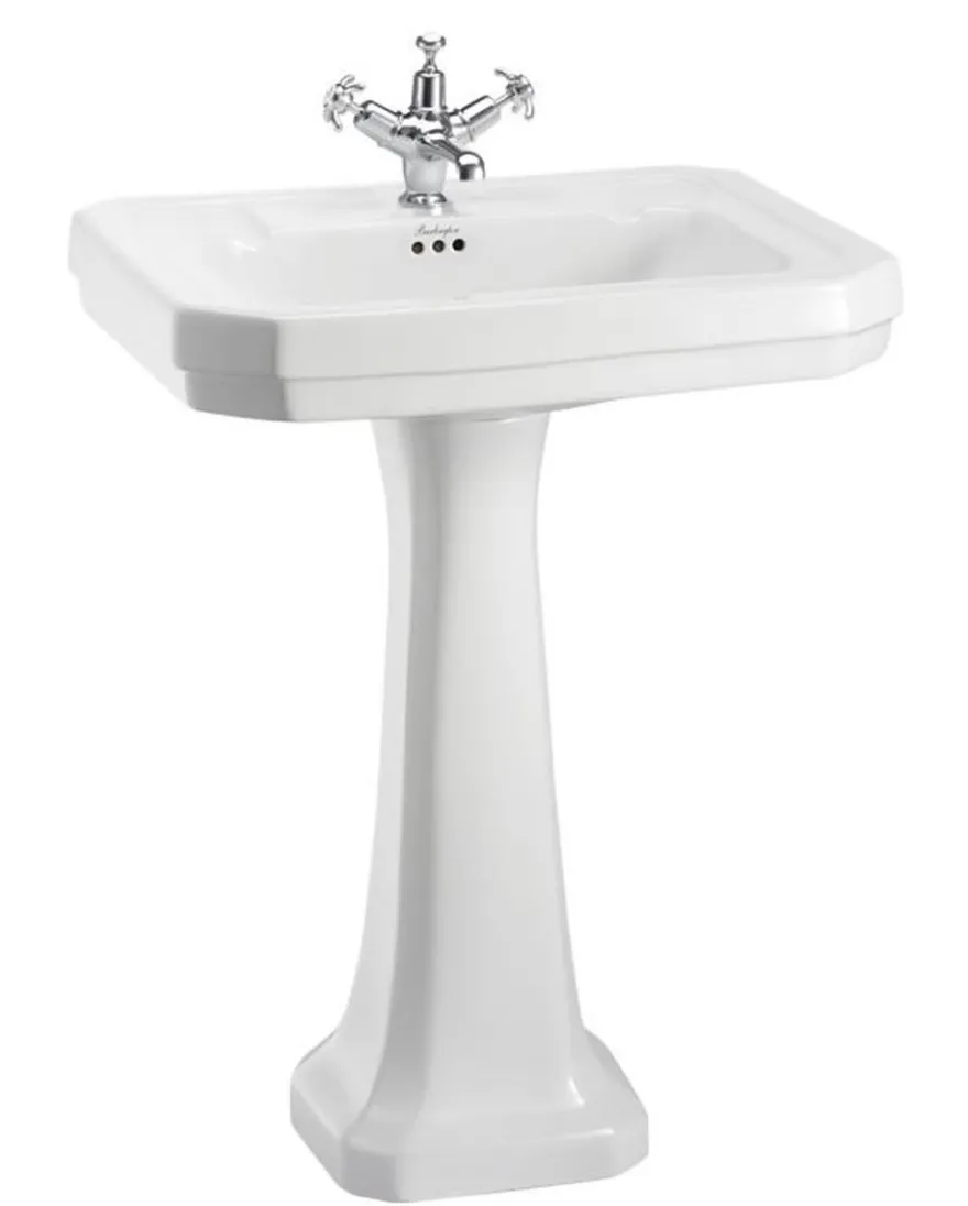 Casa Padrino Luxus Jugendstil Porzellan Waschbecken mit Sockel Weiß 61 x 51 x H. 90 cm