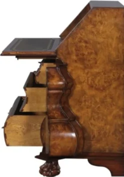 Casa Padrino Luxus Jugendstil Schreibkommode mit 18 Schubladen Braun / Silber 100 x 53 x H. 120 cm - Luxus Qualität