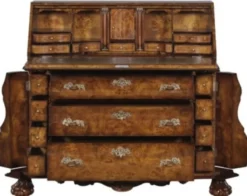 Casa Padrino Luxus Jugendstil Schreibkommode mit 18 Schubladen Braun / Silber 100 x 53 x H. 120 cm - Luxus Qualität