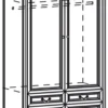 Casa Padrino Luxus Jugendstil Schlafzimmerschrank Dunkelbraun 114,5 x 60 x H. 206 cm - Massivholz Kleiderschrank mit 2 Türen und 4 Schubladen - Barock & Jugendstil Schlafzimmer Möbel