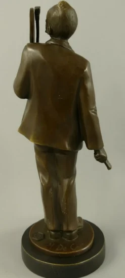 Casa Padrino Luxus Jugendstil Bronze Skulptur Vincent van Gogh Bronze / Schwarz 10 x 9 x H. 26 cm - Bronze Figur mit Marmorsockel - Dekofigur - Deko Accessoires