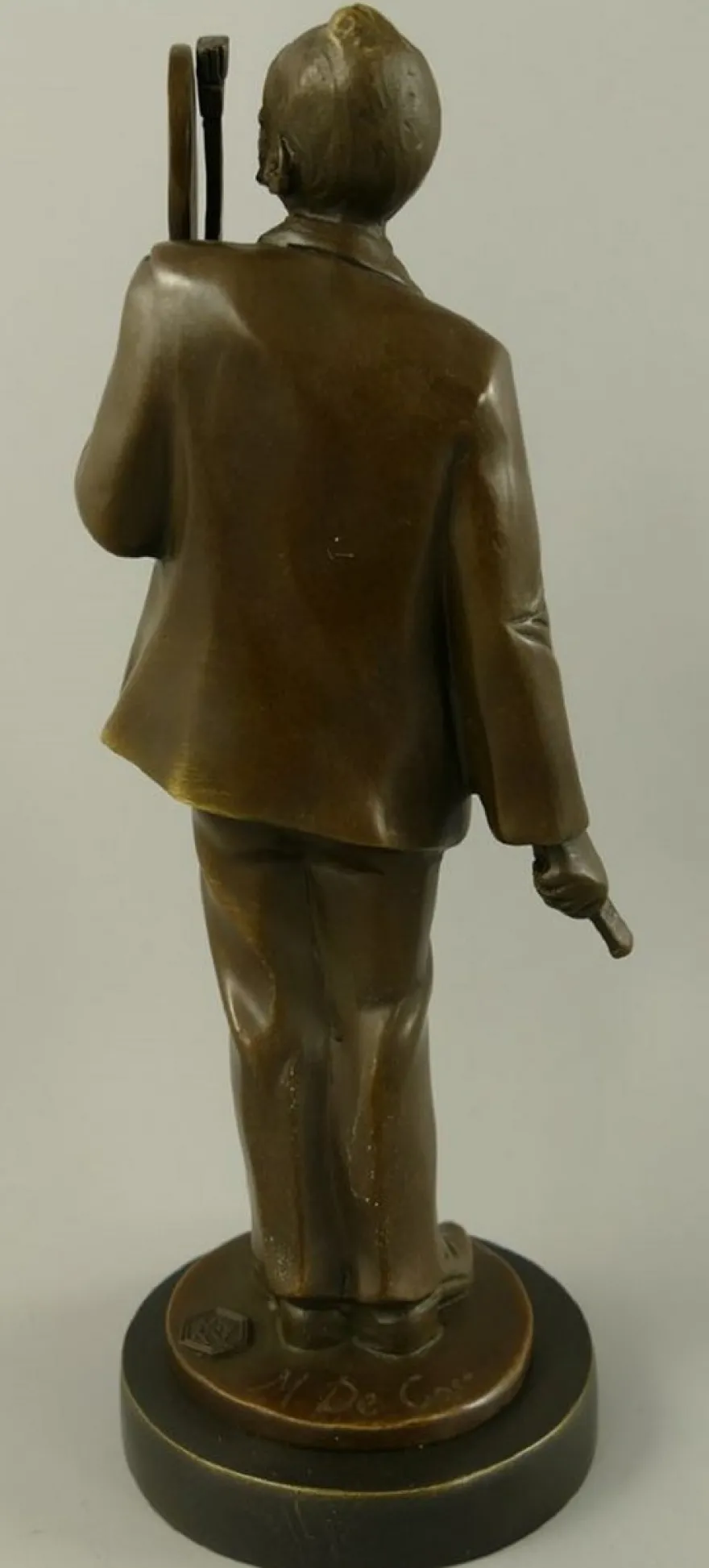 Casa Padrino Luxus Jugendstil Bronze Skulptur Vincent van Gogh Bronze / Schwarz 10 x 9 x H. 26 cm - Bronze Figur mit Marmorsockel - Dekofigur - Deko Accessoires