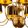 Casa Padrino Luxus Jugendstil Kronleuchter Gold / Braun / Schwarz Ø 100 cm
