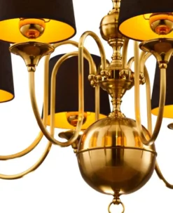 Casa Padrino Luxus Jugendstil Kronleuchter Gold / Braun / Schwarz Ø 100 cm