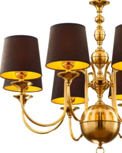 Casa Padrino Luxus Jugendstil Kronleuchter Gold / Braun / Schwarz Ø 100 cm