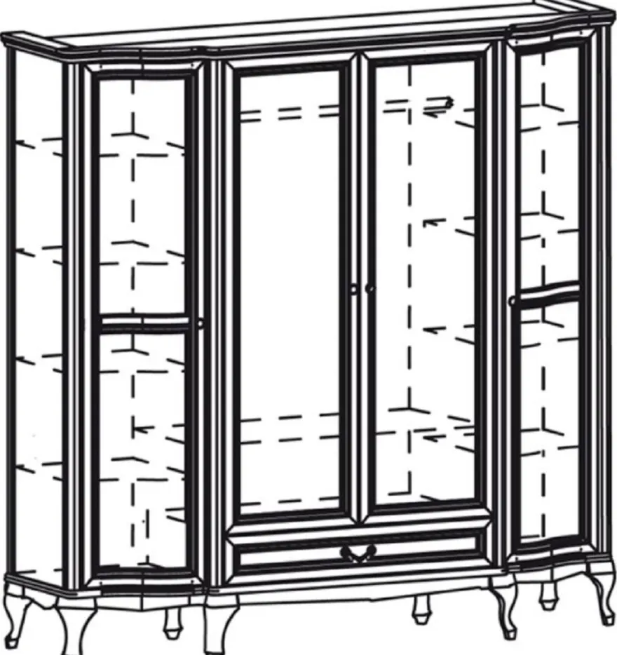 Casa Padrino Luxus Jugendstil Schlafzimmerschrank Dunkelbraun 206,5 x 63,5 x H. 206 cm - Massivholz Kleiderschrank mit 4 Türen und Schublade - Barock & Jugendstil Schlafzimmer Möbel