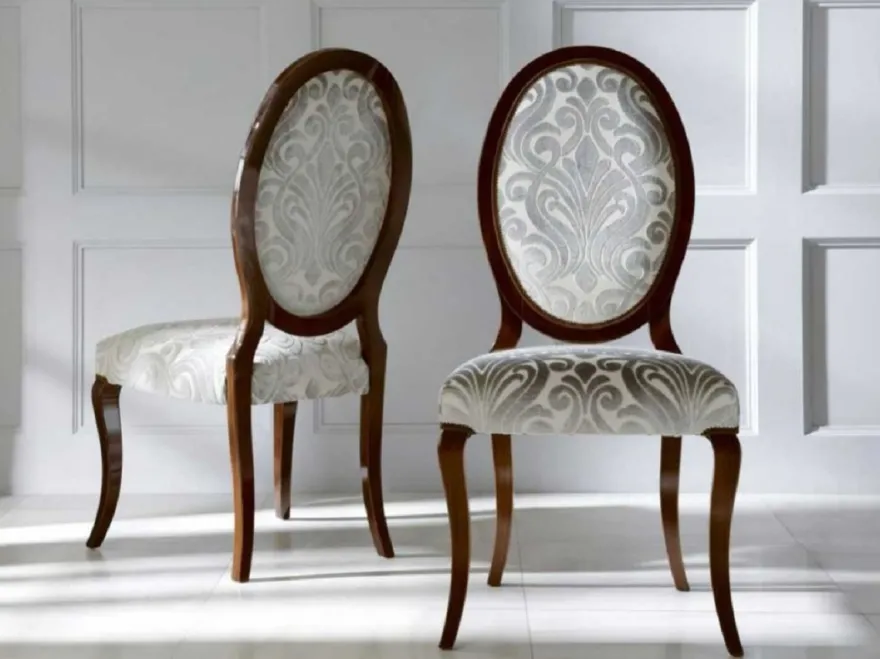 Casa Padrino Luxus Jugendstil Esszimmerstuhl 6er Set Silber / Dunkelbraun 51 x 48 x H. 106 cm - Elegante Küchenstühle mit Muster - Barock & Jugendstil Esszimmer Möbel - Luxus Qualität