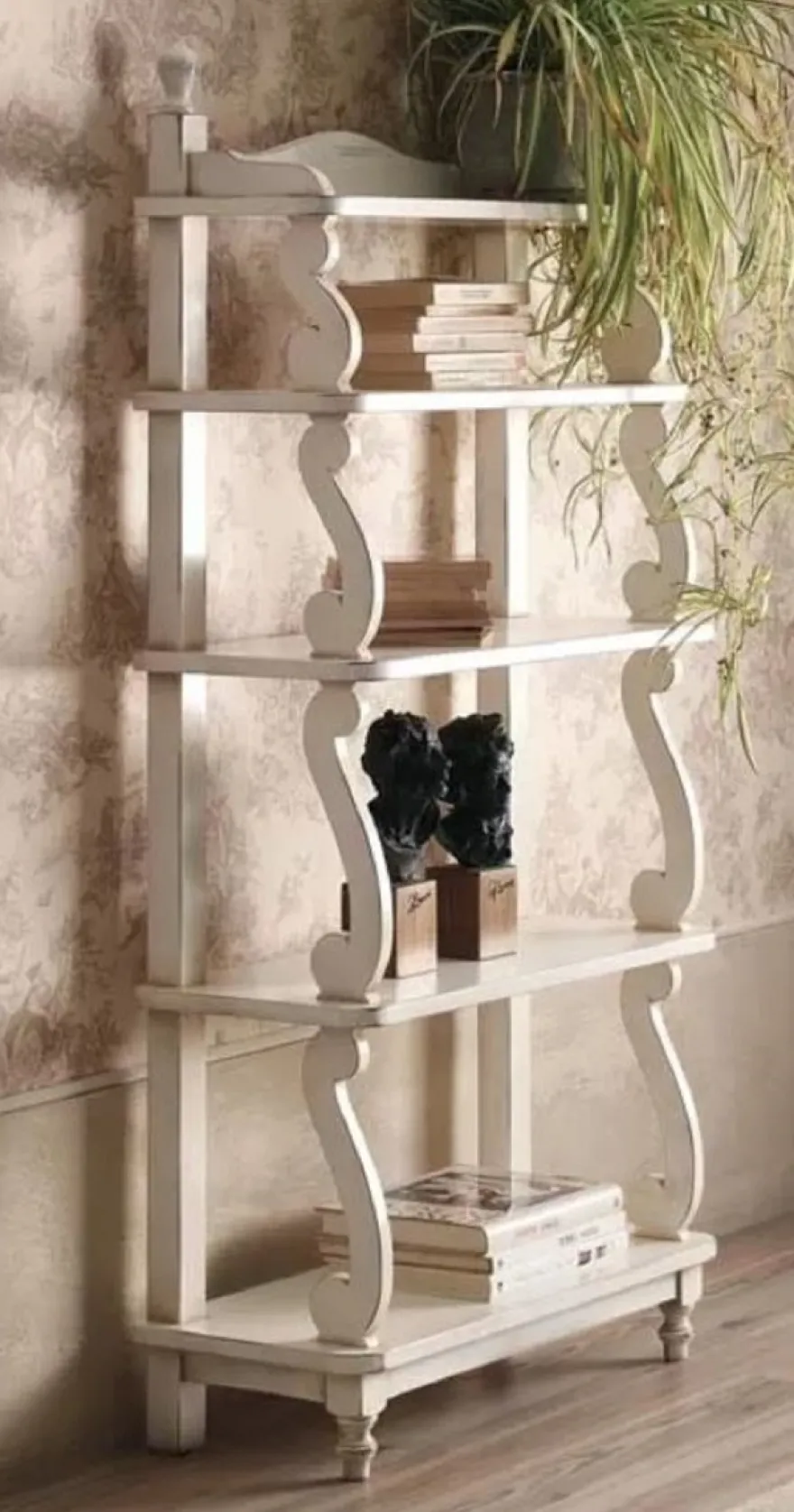 Casa Padrino Luxus Jugendstil Regalschrank Antik Cremeweiß - Made in Italy
