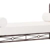 Casa Padrino Luxus Jugendstil Schmiedeeisen Sofa Braun / Weiß 210 cm