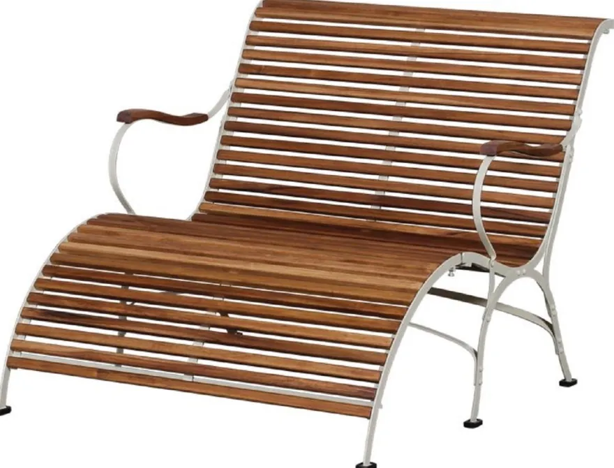 Casa Padrino Luxus Jugendstil Gartenbank Braun / Creme 107 x 150 x H. 91 cm - Garten & Terrassen Sitzbank mit Armlehnen und Fußstütze - Jugendstil Garten & Terrassen Möbel