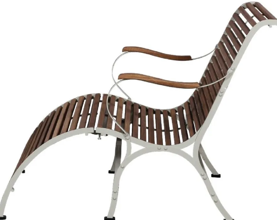 Casa Padrino Luxus Jugendstil Gartenbank Braun / Creme 107 x 150 x H. 91 cm - Garten & Terrassen Sitzbank mit Armlehnen und Fußstütze - Jugendstil Garten & Terrassen Möbel